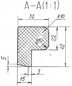 Уплотнение разгрузочного люка  4109.03.108-01 цена за пог.метр